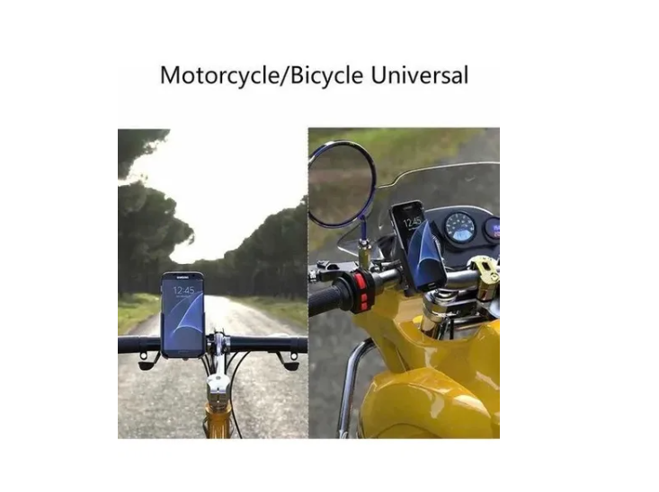 Porta Celular Metálico 360° Para Moto Bicicleta Giratorio Negro-3