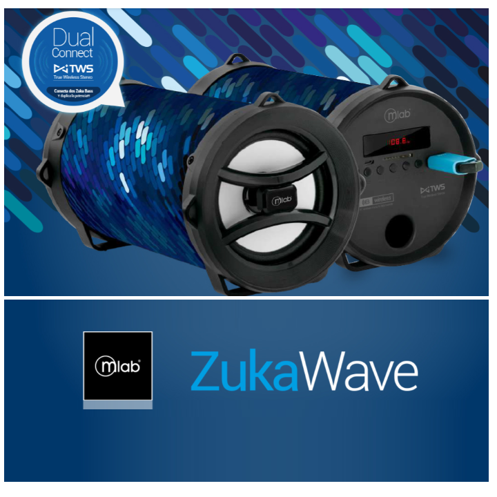 Parlante Portatil Zuka Wave Con Tegnologia TWS ZukaBass -3
