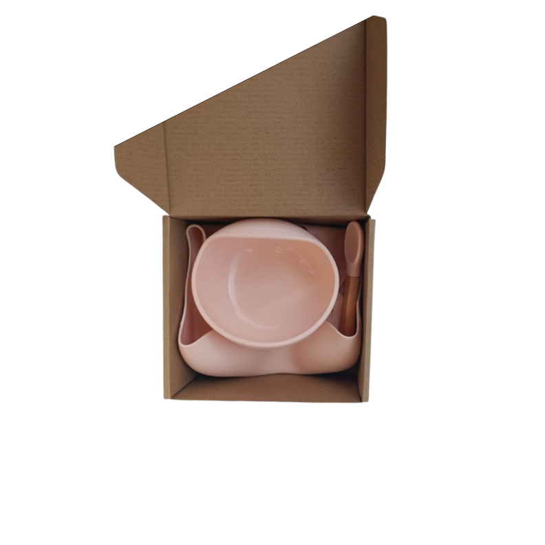 Set de alimentación bebé libre de bpa rosado-2