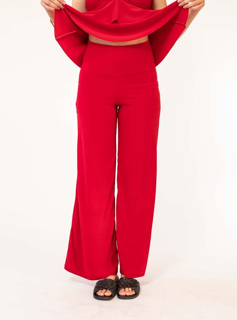 Palazzo Pantalón Rojo Natalia Seguel-1