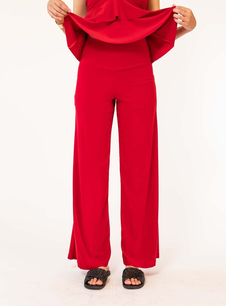 Palazzo Pantalón Rojo Natalia Seguel-2