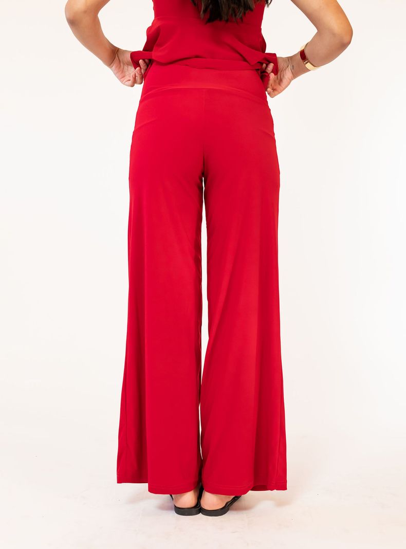 Palazzo Pantalón Rojo Natalia Seguel-3