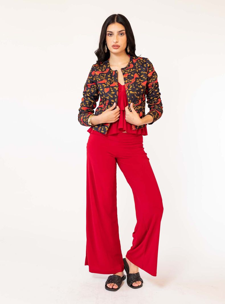 Palazzo Pantalón Rojo Natalia Seguel-4