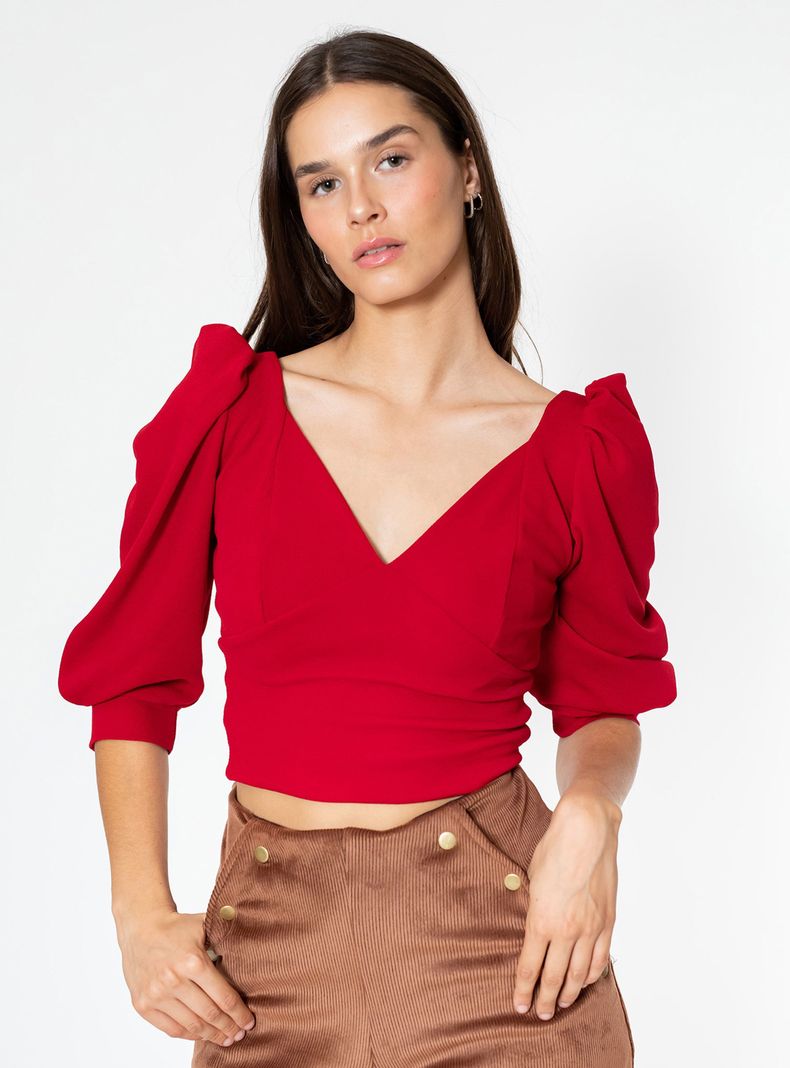 Polera Margaret Rojo Natalia Seguel-0