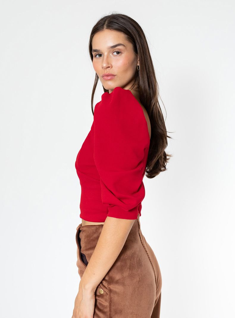 Polera Margaret Rojo Natalia Seguel-2