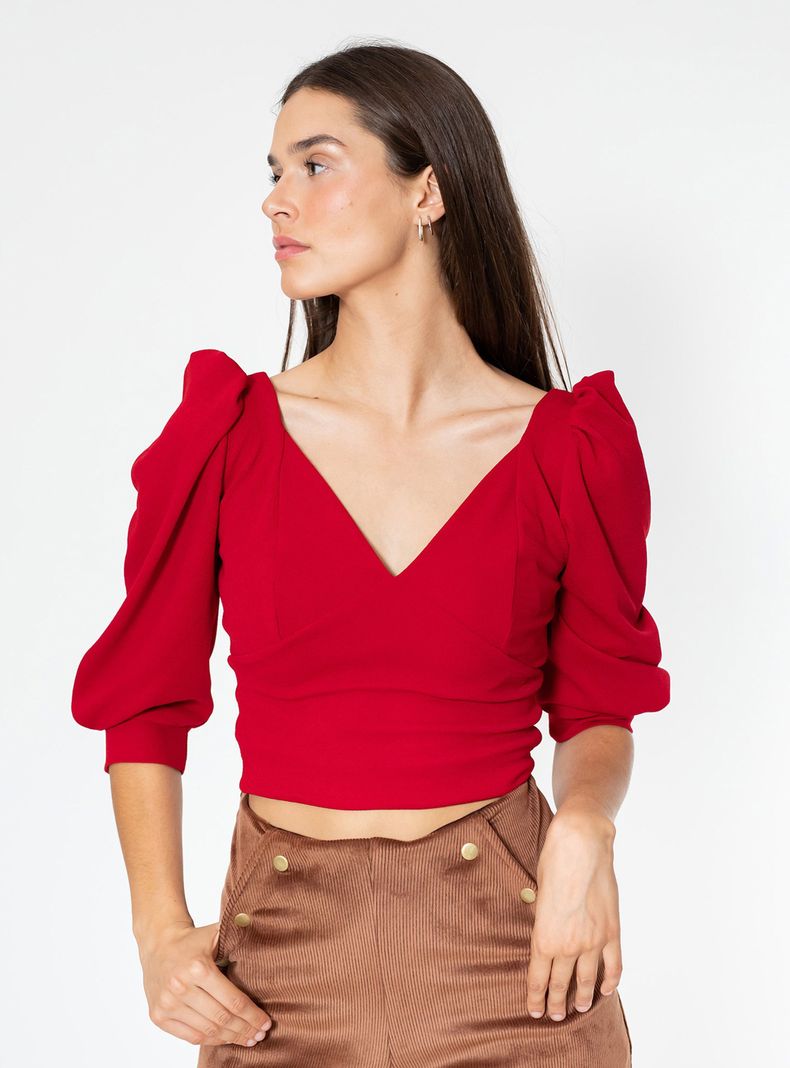Polera Margaret Rojo Natalia Seguel-3
