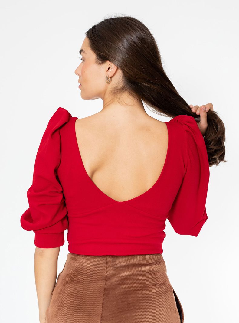 Polera Margaret Rojo Natalia Seguel-4