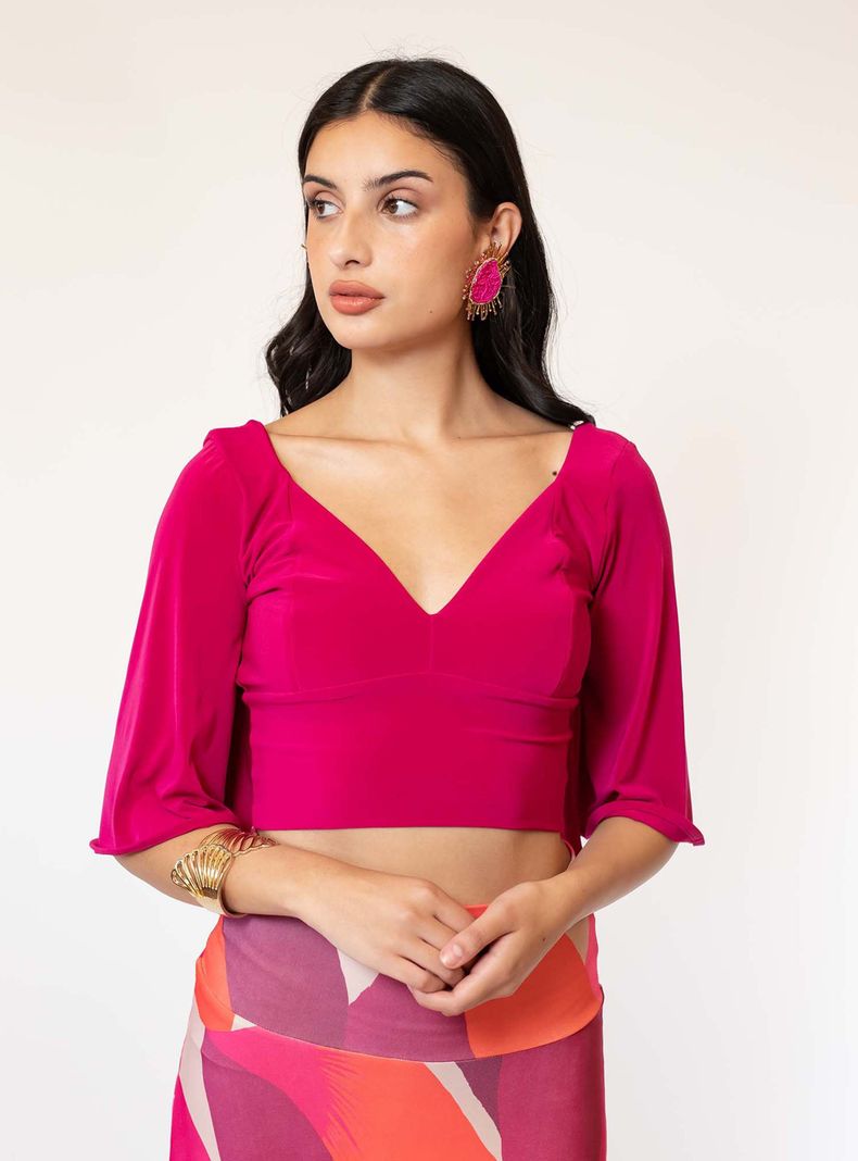 Crop Top Magdalena Fucsia Natalia Seguel-0