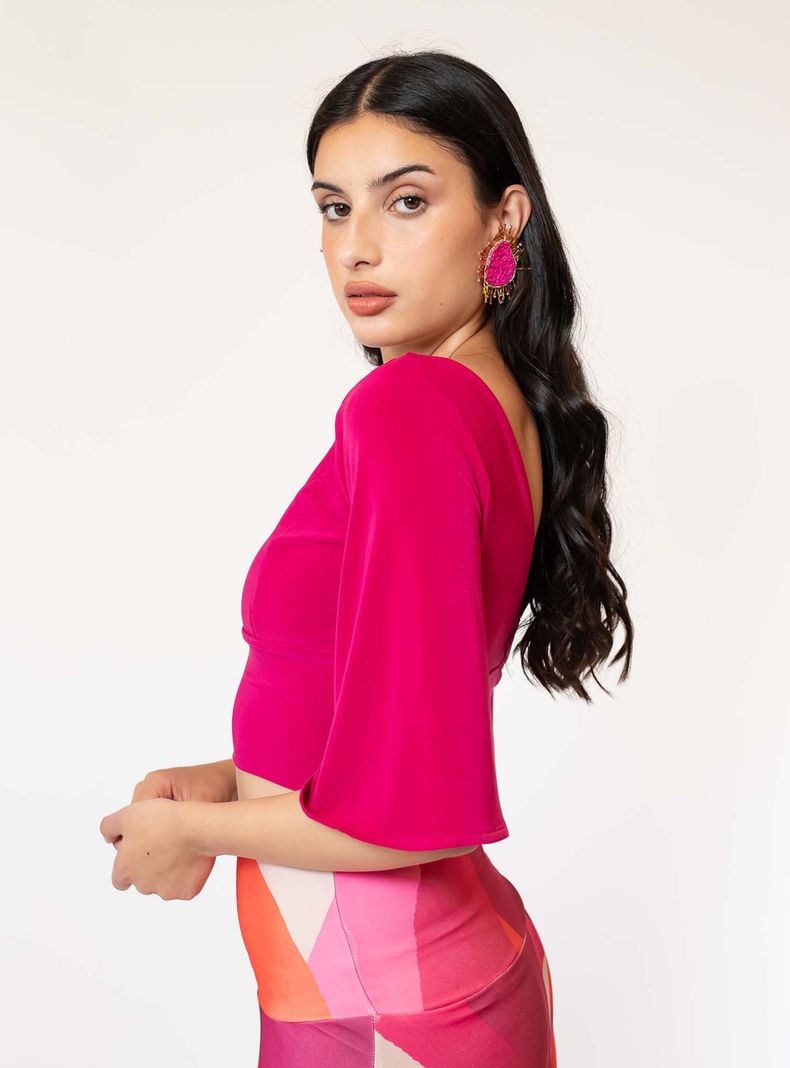 Crop Top Magdalena Fucsia Natalia Seguel-2