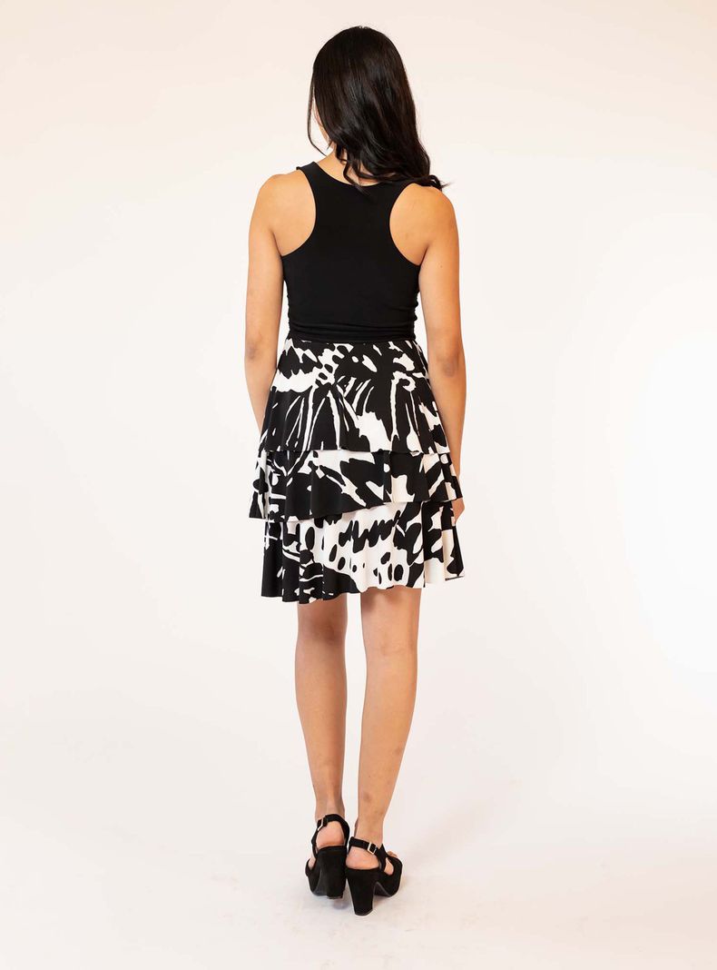 Vestido Corto Capitas Negro Hojas Natalia Seguel-2