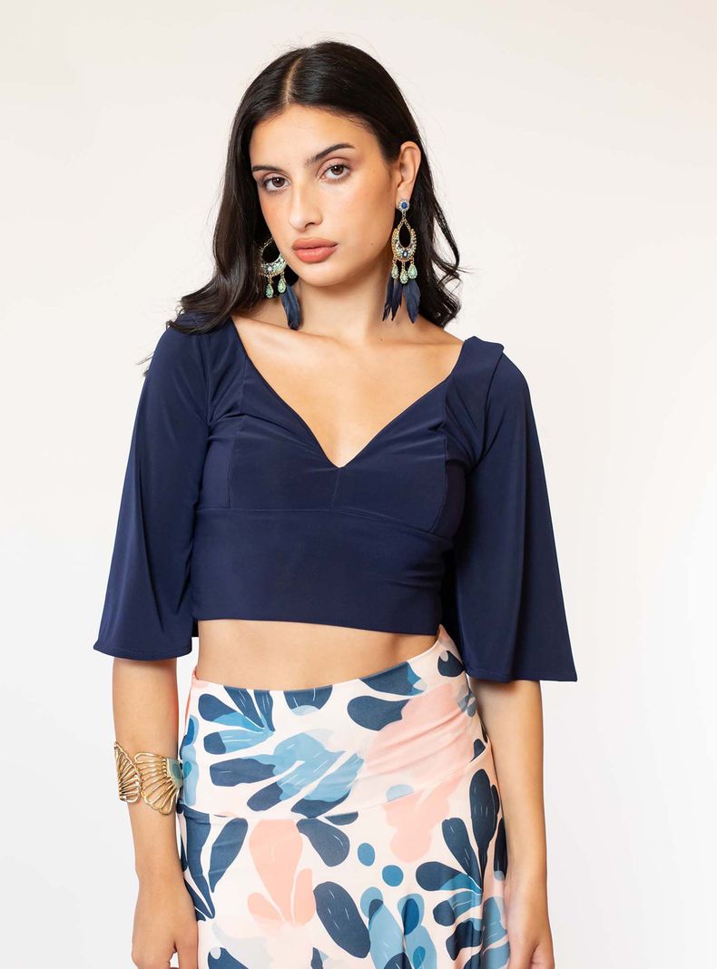 Crop Top Magdalena Azul Francia Natalia Seguel-4
