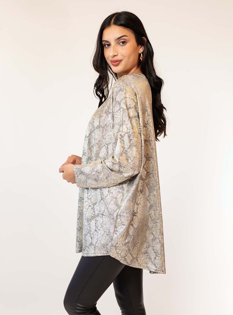 Sweater Maxi Daniela Plateado Natalia Seguel-0