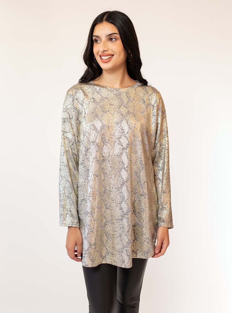 Sweater Maxi Daniela Plateado Natalia Seguel-4