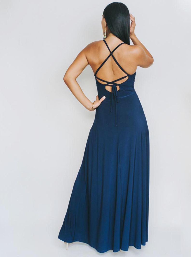 Vestido Zara Azul Francia Natalia Seguel-1