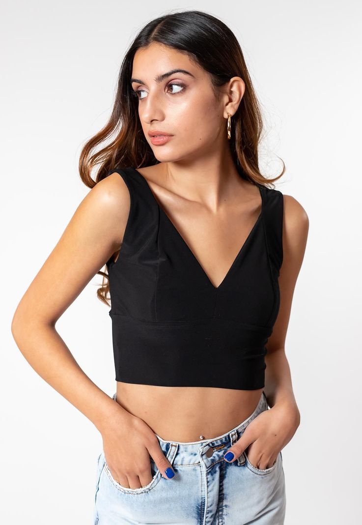 Crop Top Vera Negro Natalia Seguel-0