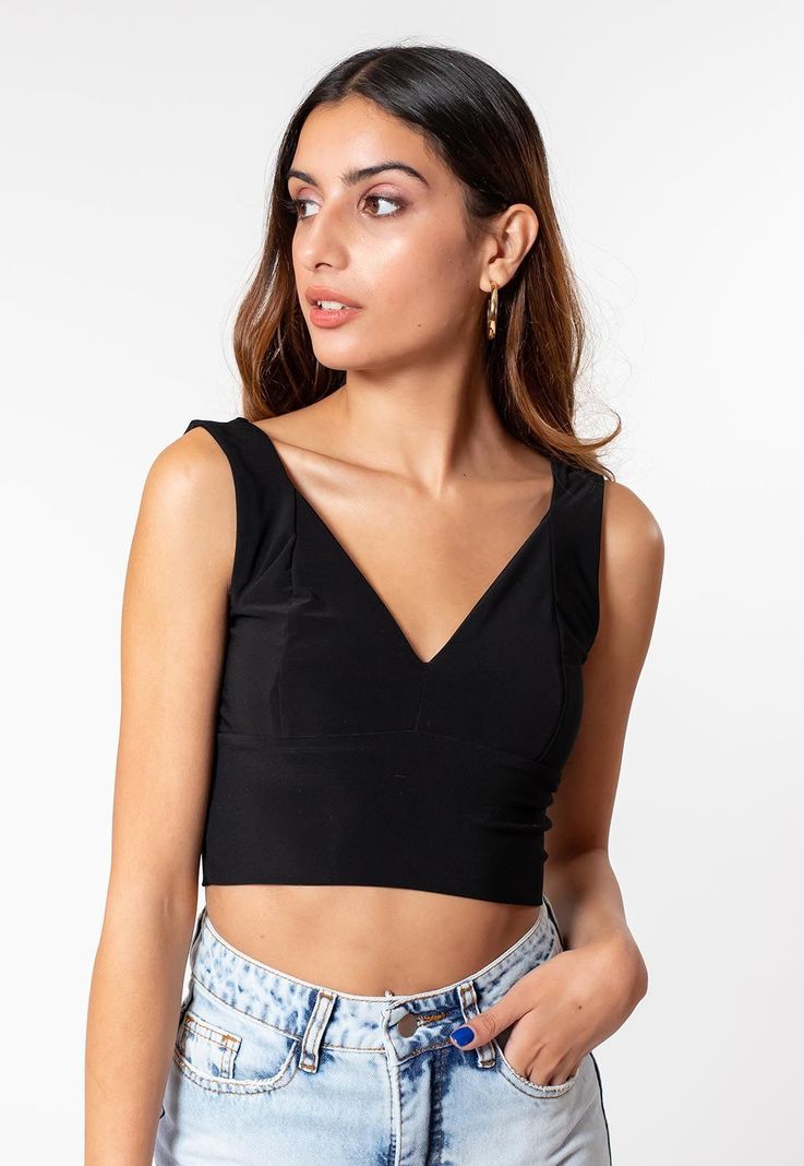 Crop Top Vera Negro Natalia Seguel-2