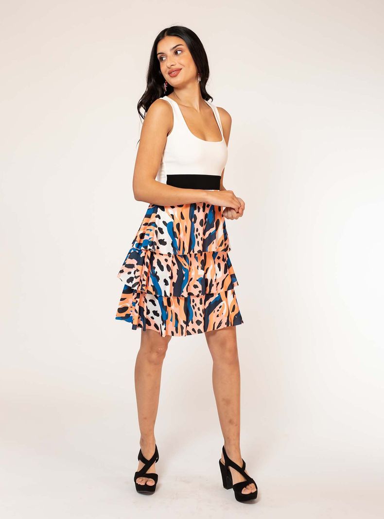 Vestido Corto Capitas Animal Print Colores Natalia Seguel-0