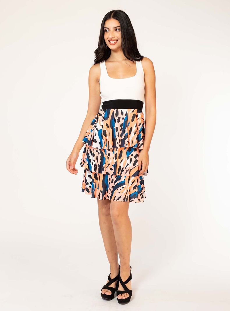 Vestido Corto Capitas Animal Print Colores Natalia Seguel-1