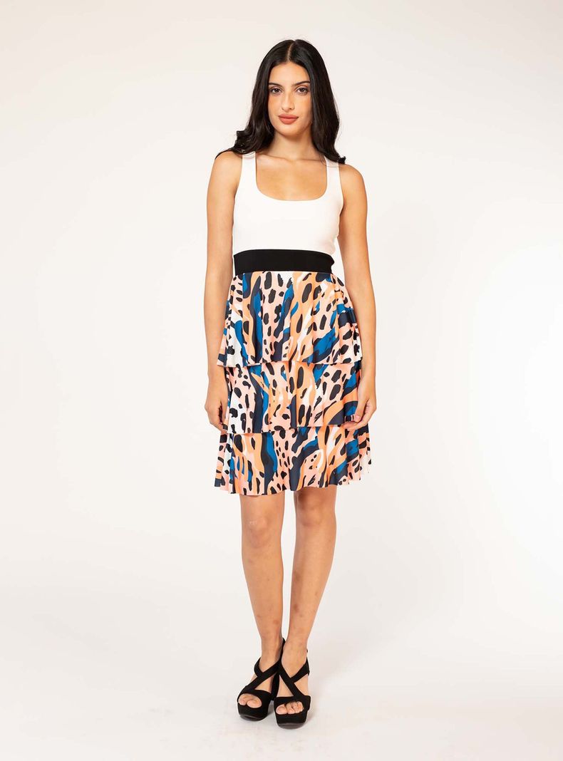 Vestido Corto Capitas Animal Print Colores Natalia Seguel-3