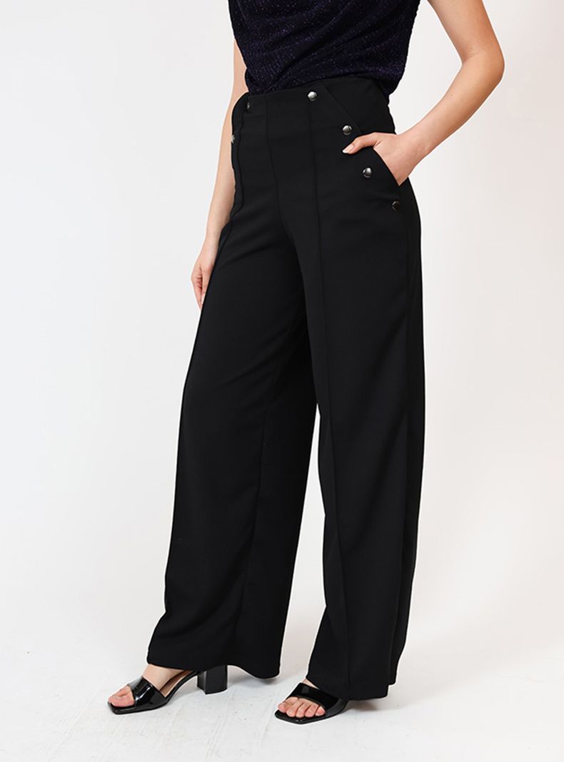 Palazzo Clare Bolsillos Negro | Natalia Seguel S