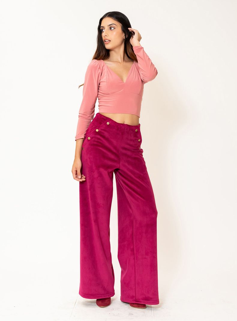 Crop Top Vera Largo Palo de Rosa Natalia Seguel-1