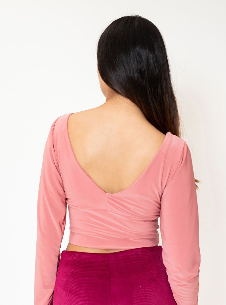 Crop Top Vera Largo Palo de Rosa Natalia Seguel-3