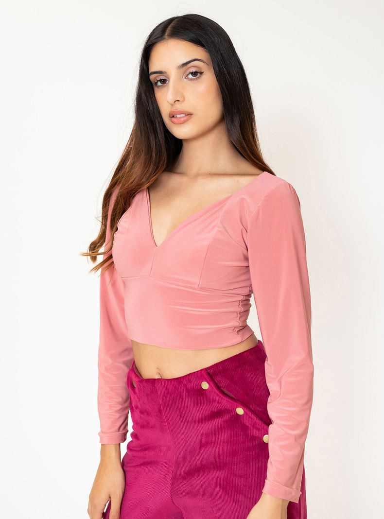 Crop Top Vera Largo Palo de Rosa Natalia Seguel-4