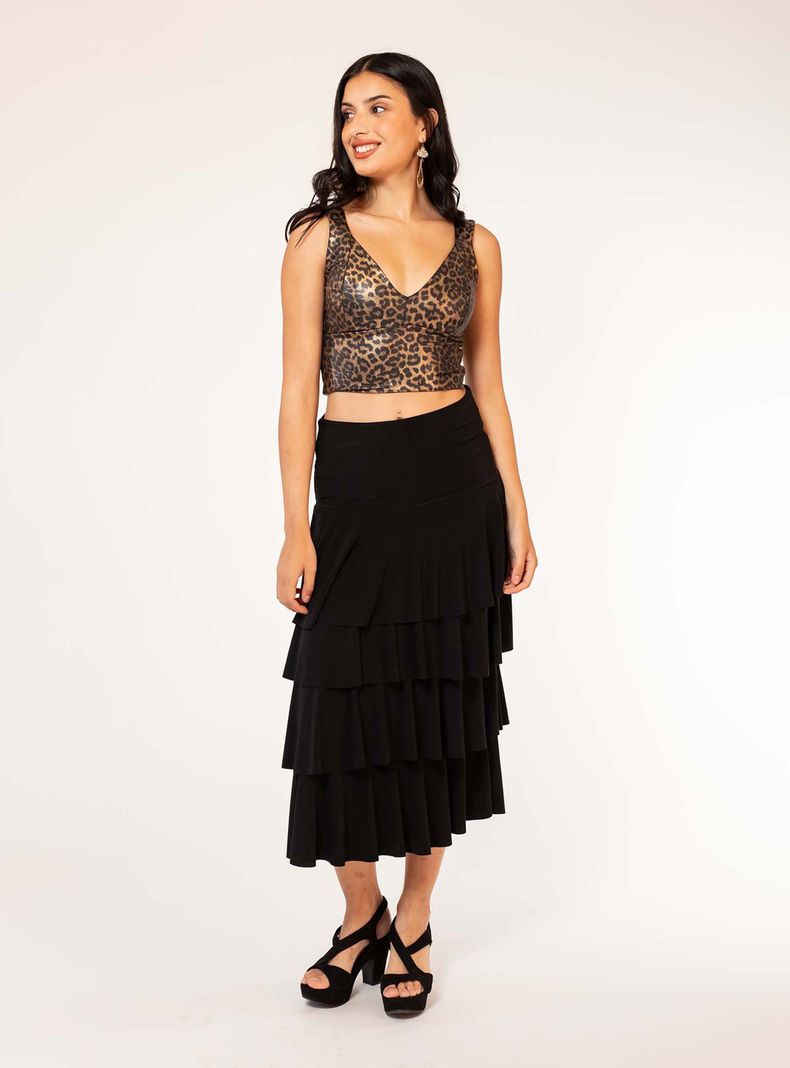 Crop Top Vera Animal Print Brillos Natalia Seguel-2