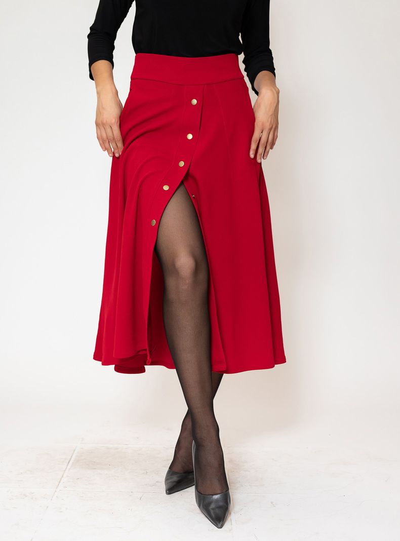 Falda Roma Rojo Natalia Seguel-3