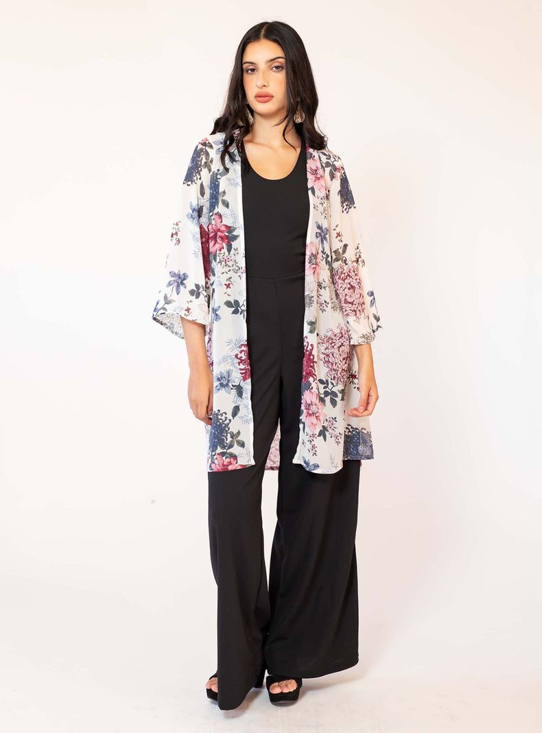 Kimono Blanco Flores Natalia Seguel-2