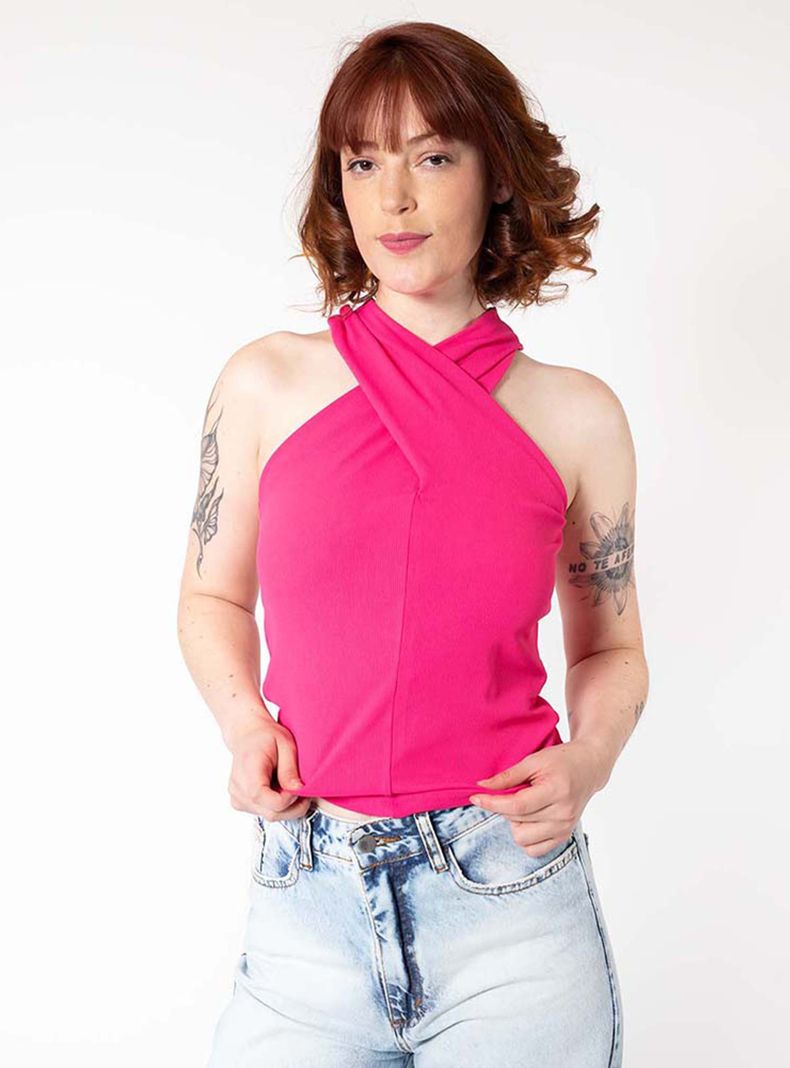 Polera Giulia Fucsia Natalia Seguel-0