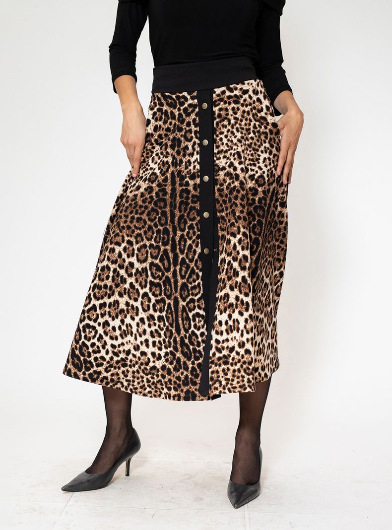 Falda Roma Animalprint Natalia Seguel-0