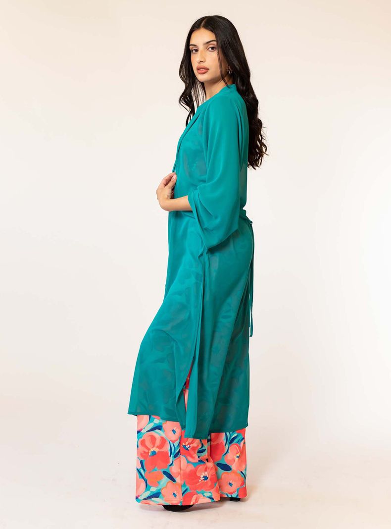 Kimono Largo Turquesa Natalia Seguel-0