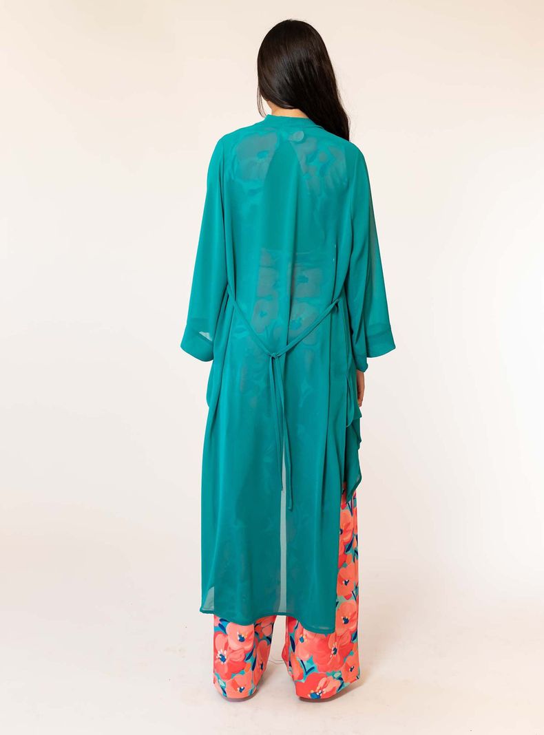 Kimono Largo Turquesa Natalia Seguel-1