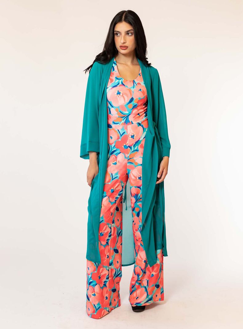 Kimono Largo Turquesa Natalia Seguel-2