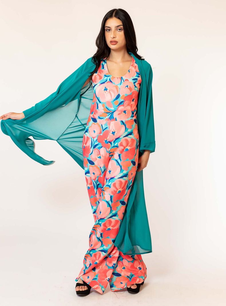 Kimono Largo Turquesa Natalia Seguel-3