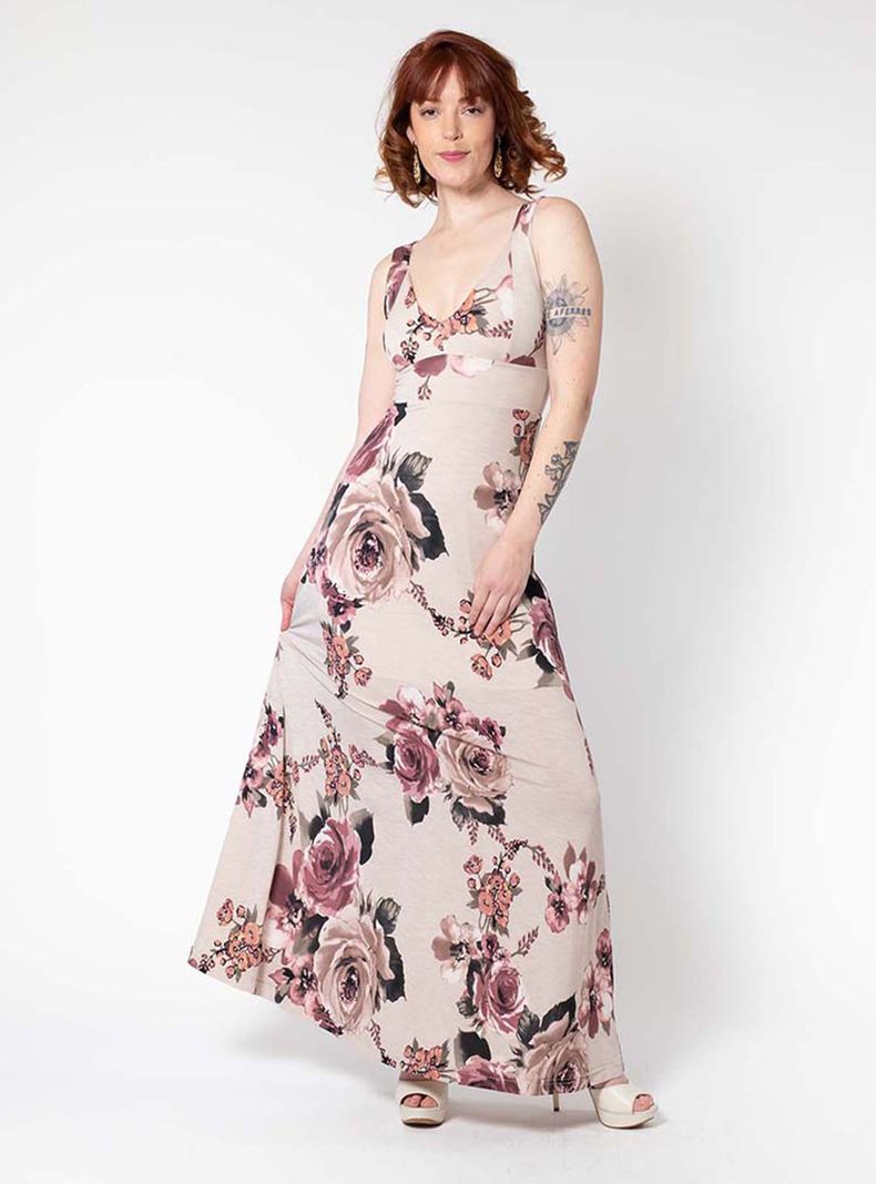 Vestido Vera Flores Rosa Natalia Seguel-0