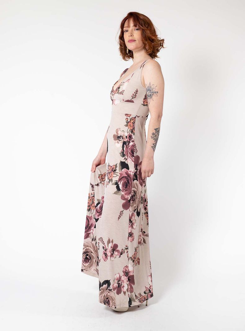 Vestido Vera Flores Rosa Natalia Seguel-2