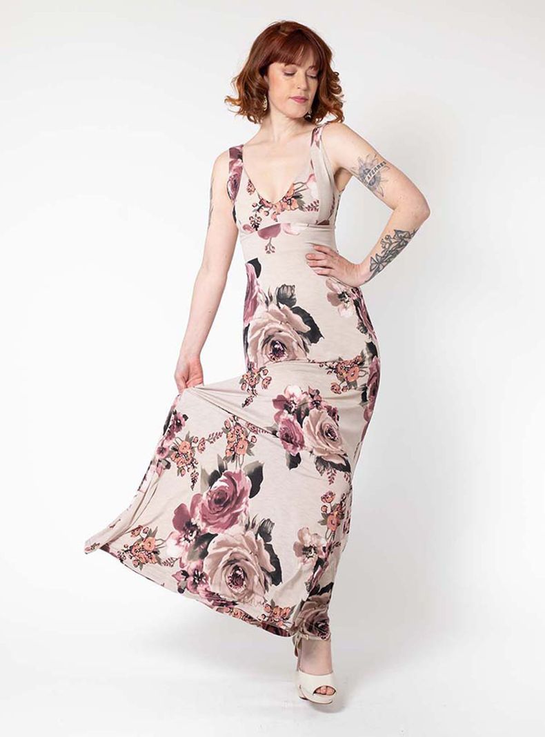 Vestido Vera Flores Rosa Natalia Seguel-7