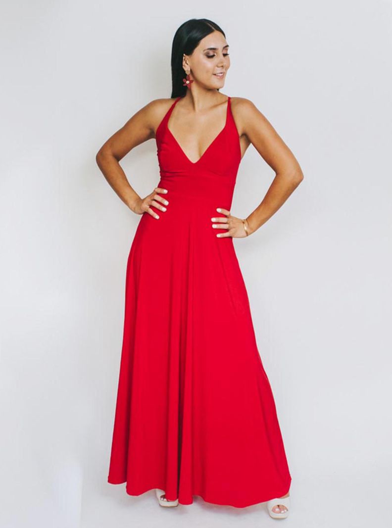 Vestido Zara Rojo Italiano Natalia Seguel-0