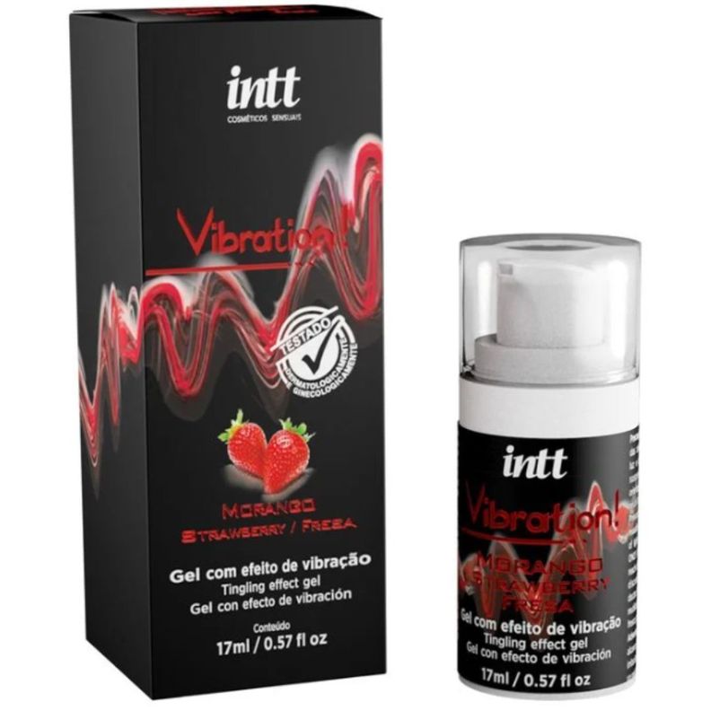 Gel Lubricante Vibrador Liquido Efecto Calor Frutilla-0
