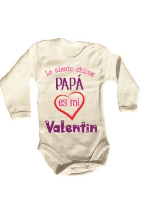 PILUCHOS BODY DE BEBE ML SAN VALENTÍN DÍA DE LOS ENAMORADOS PAPÁ ES MI VALENTIN-1