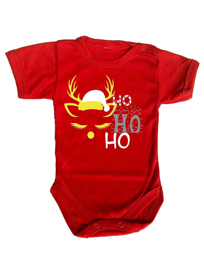 PILUCHOS BODY DE BEBE MANGA CORTA NAVIDAD HO HO HO-1