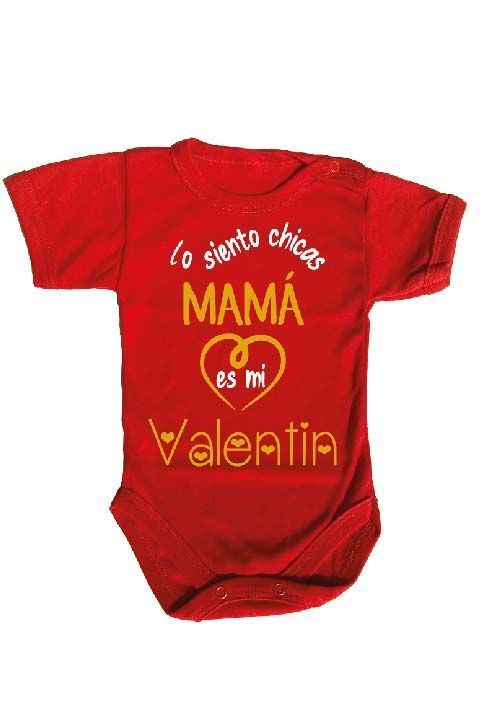 PILUCHOS BODY DE BEBE MAMÁ ES MI SAN VALENTÍN DÍA DE LOS ENAMORADOS  -1
