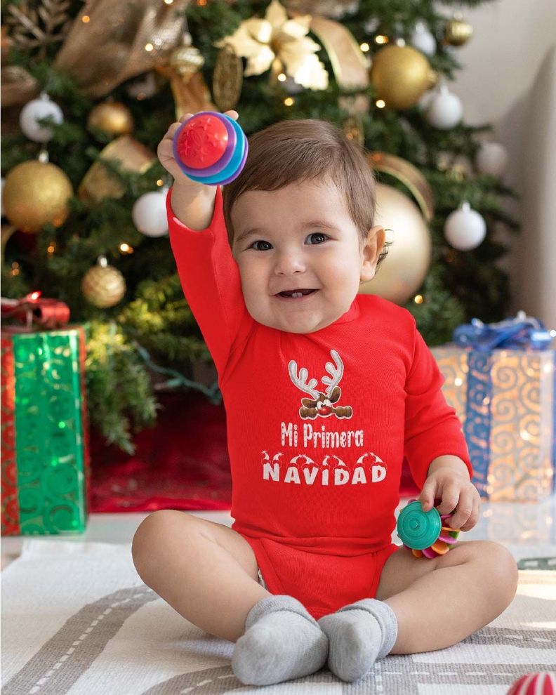 PILUCHOS BODY DE BEBE NAVIDAD MI PRIMERA NAVIDAD RENITO ANIMADO-1