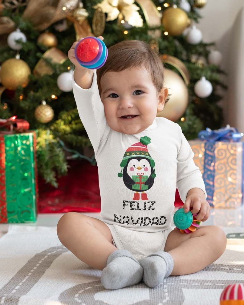 PILUCHOS BODY DE BEBE NAVIDAD FELIZ NAVIDAD PINGUINO-1