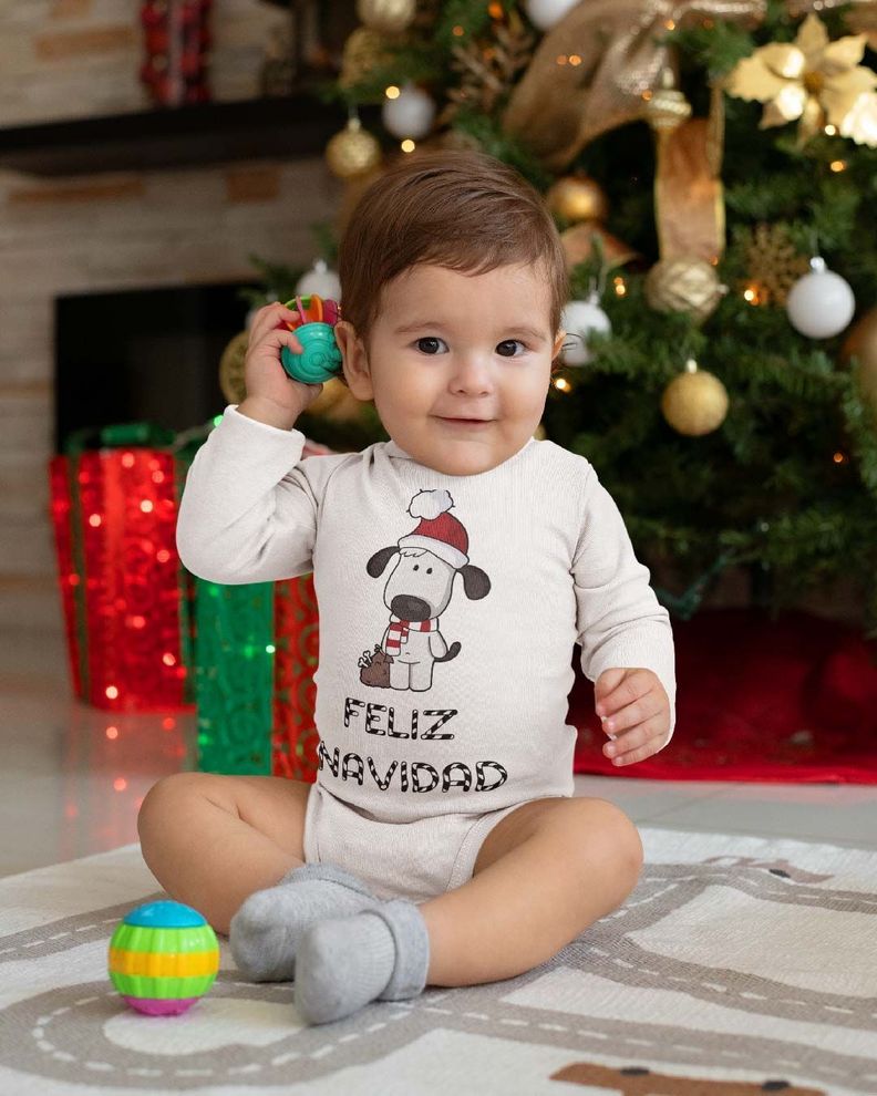 PILUCHOS BODY DE BEBE NAVIDAD FELIZ NAVIDAD PERRITO -1
