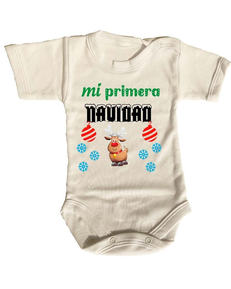 PILUCHOS BODY DE BEBE MANGA MI PRIMERA NAVIDAD RENITO-1