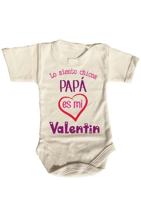 PILUCHOS BODY DE BEBE SAN VALENTÍN DÍA DE LOS ENAMORADOS PAPÁ ES MI VALENTÍN-1