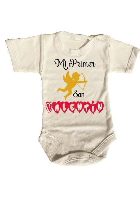PILUCHOS BODY DE BEBE MI PRIMER SAN VALENTÍN DÍA DE LOS ENAMORADOS CUPIDO  -1